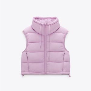 NWT ZARA WATER REPELLENT PUFFER VEST | ZARA CROPPED VEST REF. 4341/717